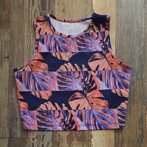 Nike Dri-fit Leaf Pattern Botanical Fast Runway Crop Tank Top Women Size Medium